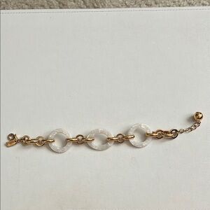 Gold and White Chain Bracelet